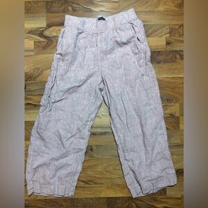 Tahari Essentials Dusty Pink Wide Leg Cropped Pull On Pants Womens Size Large